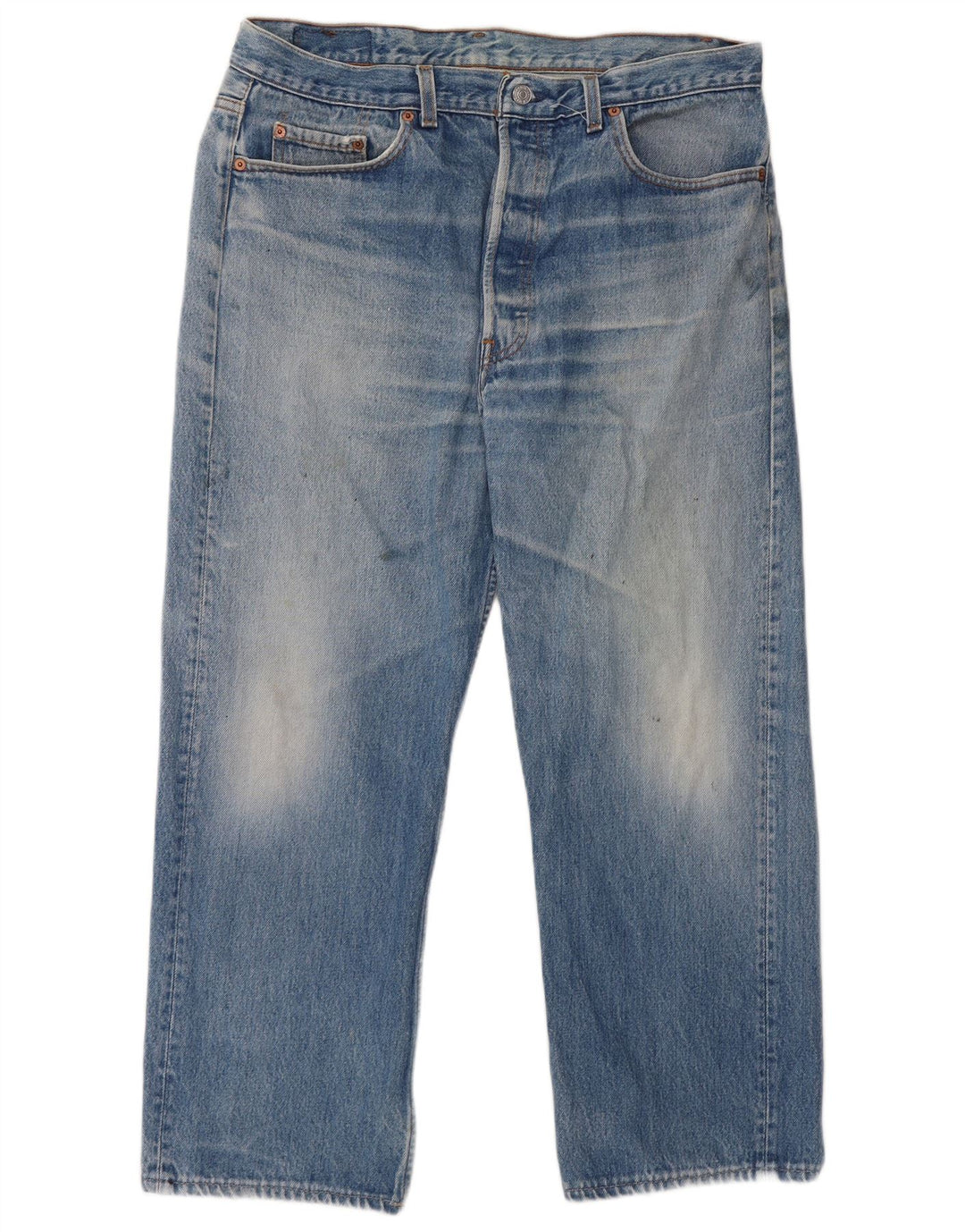 LEVI'S Mens 501 Straight Jeans W38 L26 Blue Cotton