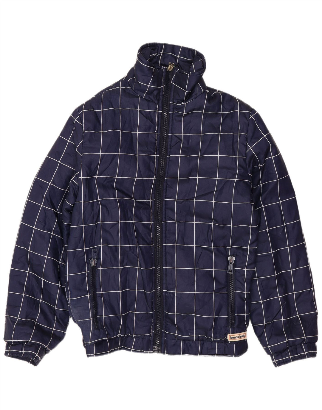 Женский бомбер VINTAGE UK 14, большая темно-синяя клетка