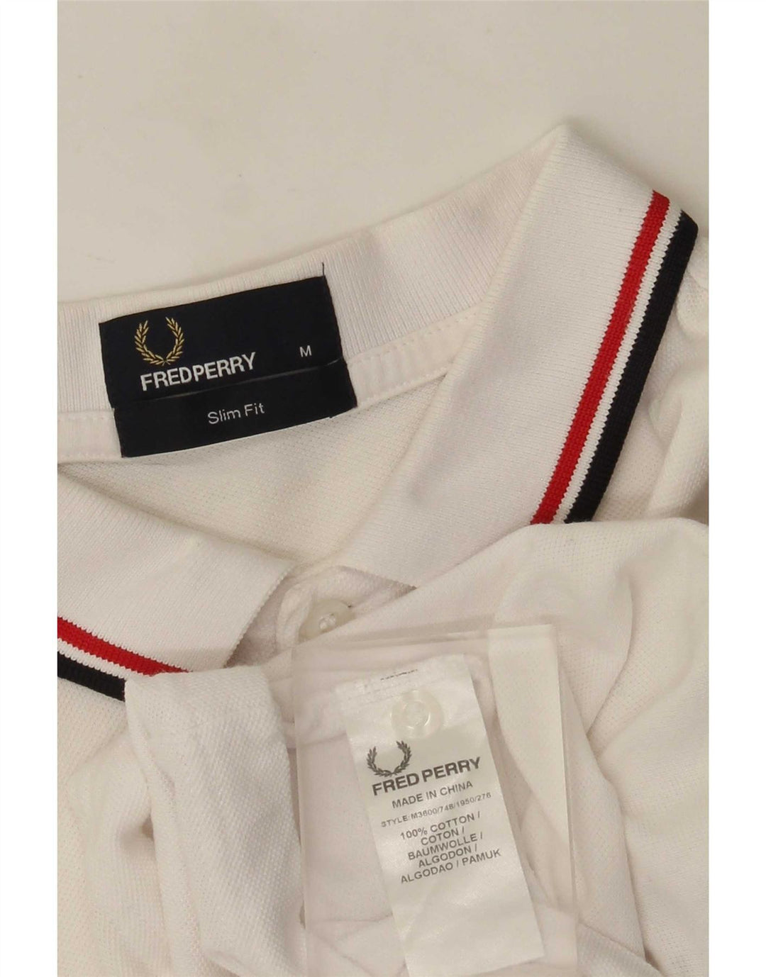 Мужская рубашка-поло приталенного кроя Fred Perry, средний белый хлопок, хлопок
