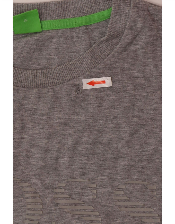 Мужской свитшот с рисунком Hugo Boss, XL, серый хлопок