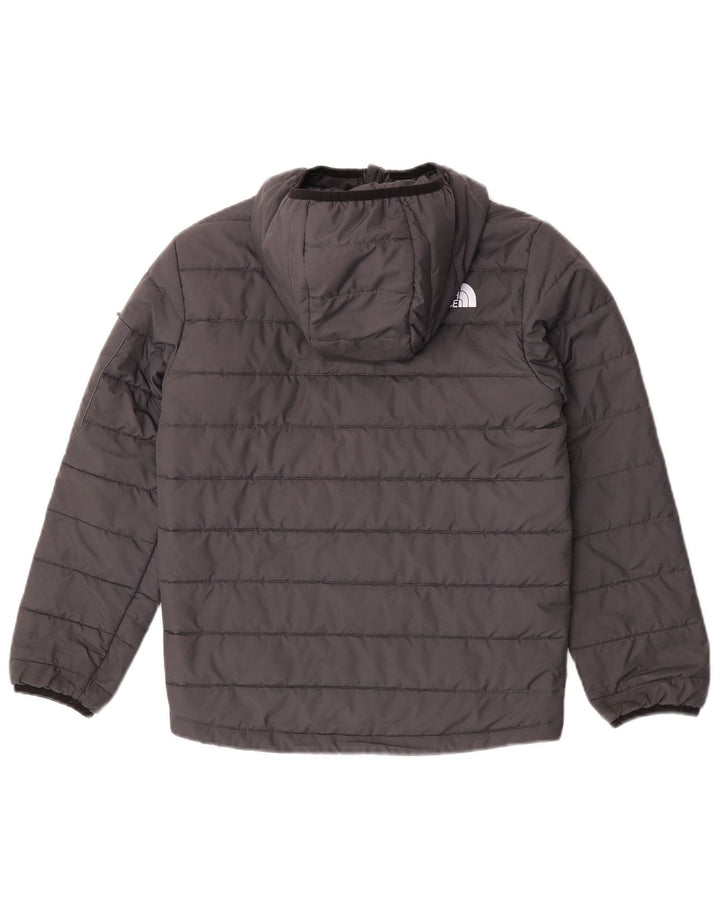 Стеганая куртка с капюшоном для мальчиков The North Face, 11–12 лет, большой размер, серый полиэстер