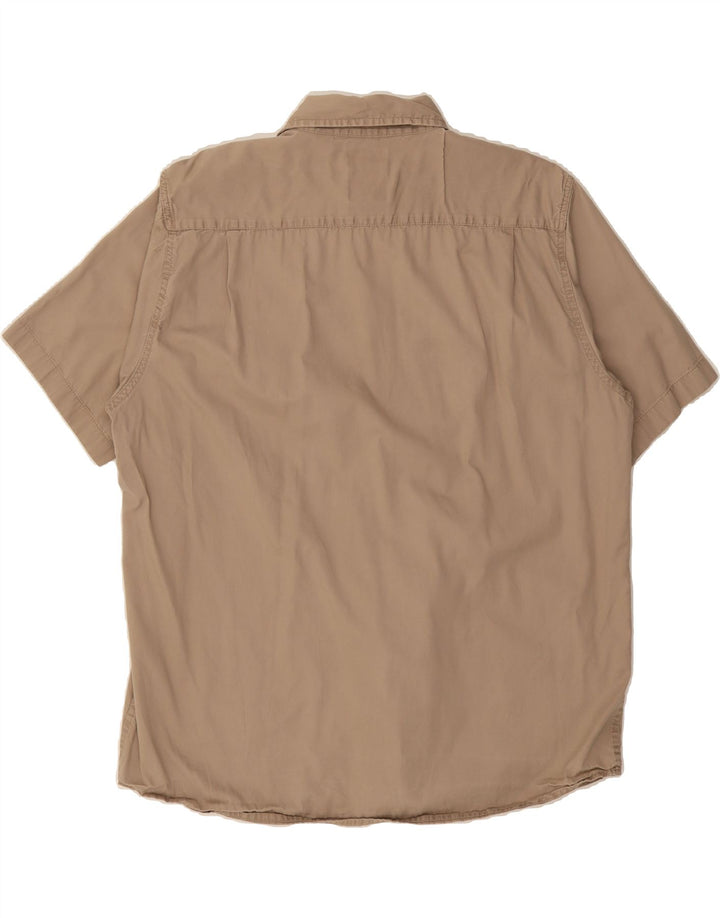 LEE Mens Short Sleeve Shirt Large Beige Cotton Vintage Lee and Second-Hand Lee from Messina Hembry 