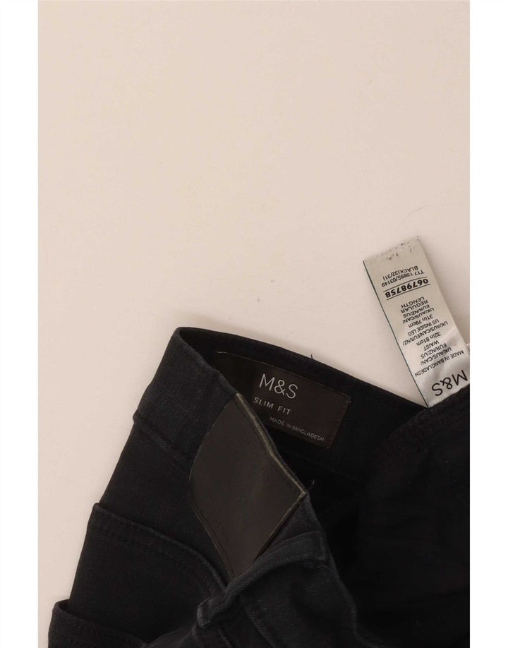 Женские узкие джинсы Marks & Spencer W32 L31, черный хлопок