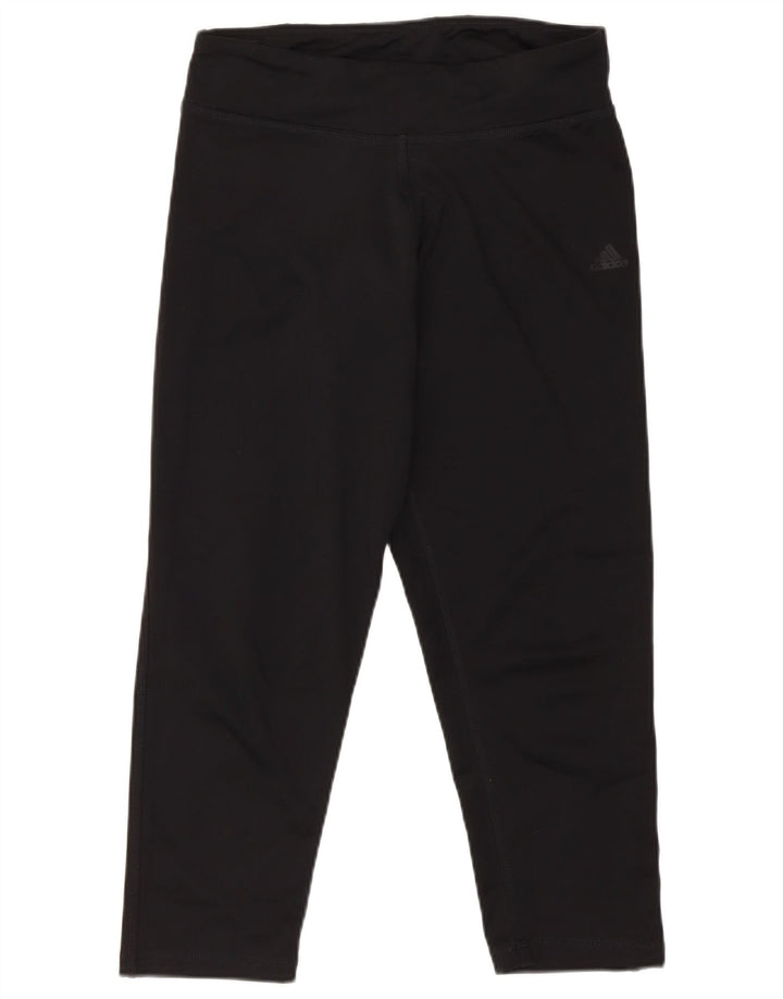 Женские леггинсы-капри Adidas UK 8/10, маленькие черные из полиэстера