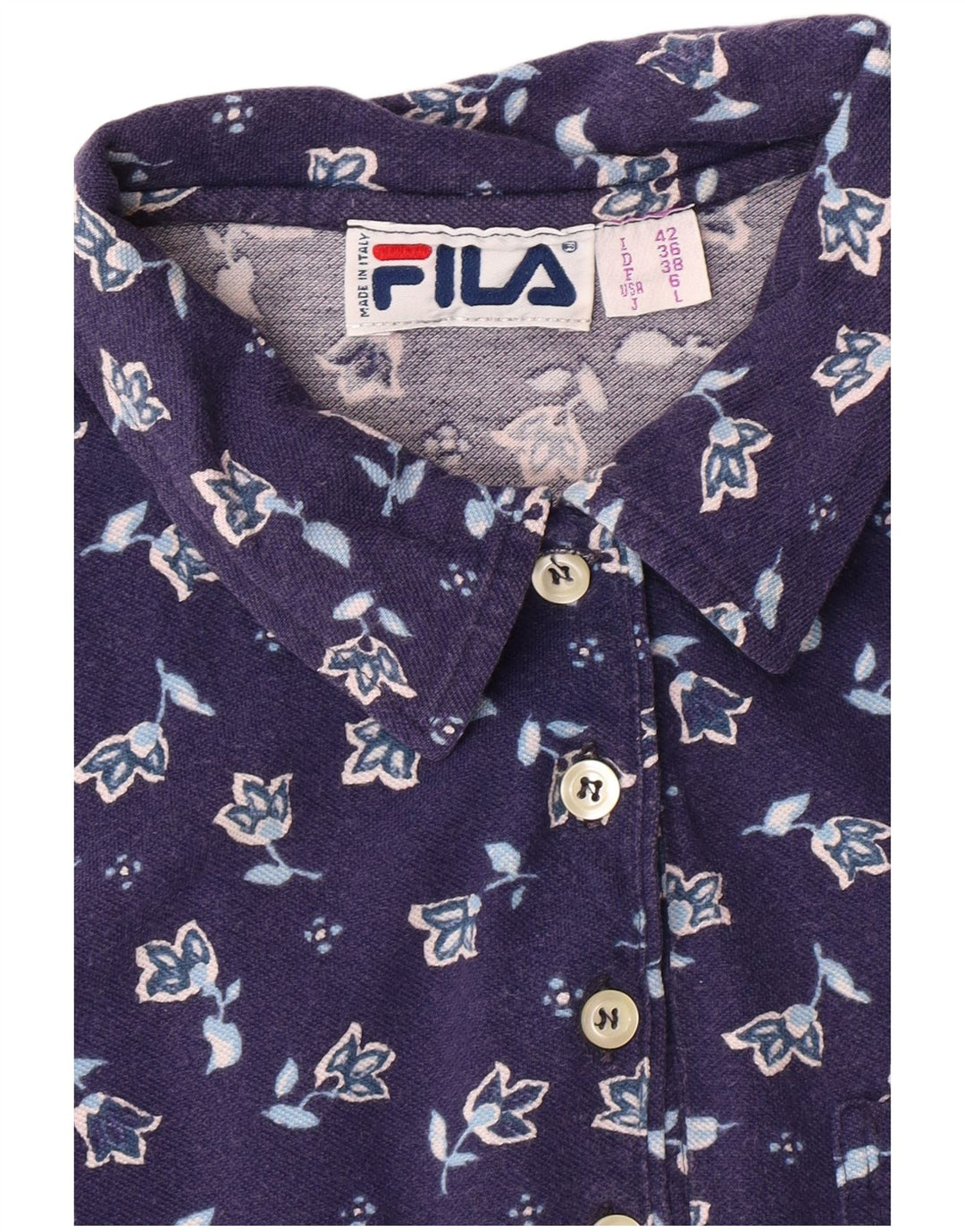 Женская рубашка-поло без рукавов FILA IT 42 Medium Navy Blue Floral