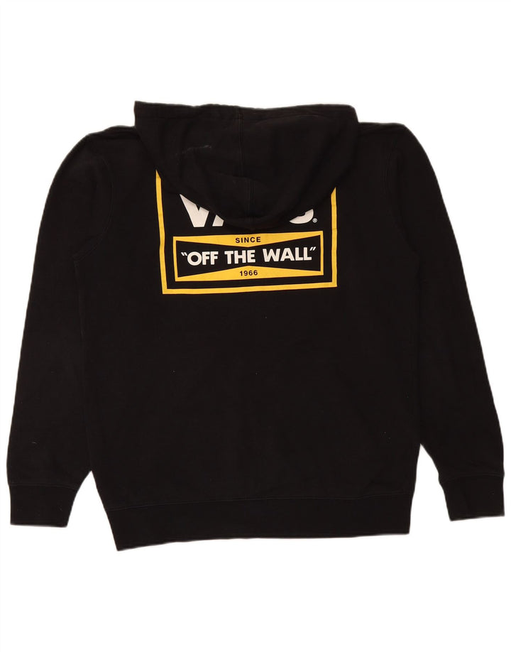 VANS Mens Graphic Hoodie Jumper Small Black Cotton