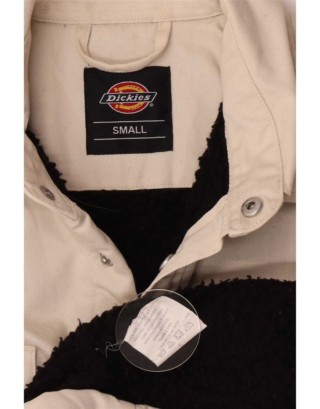 Мужская джинсовая куртка из шерпа Dickies UK 36, маленькая, бежевый, полиэстер