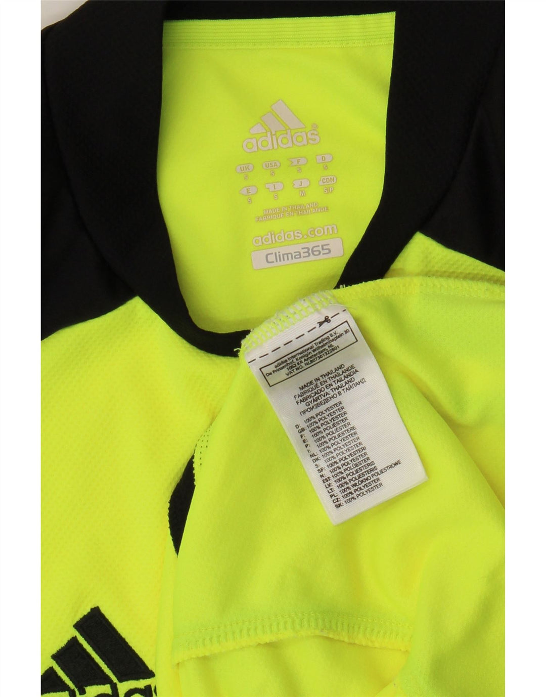 Adidas Mens Clima 365 Футболка Топ Маленький Зеленый Полиэстер с цветными блоками