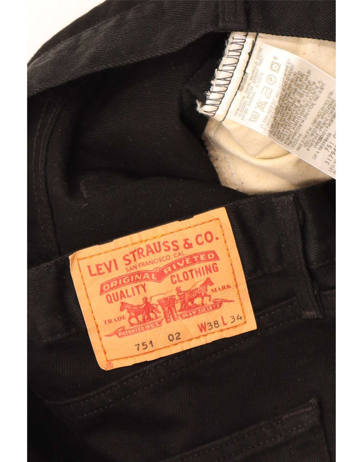 Мужские прямые джинсы Levi's 751 W38 L34, черный хлопок
