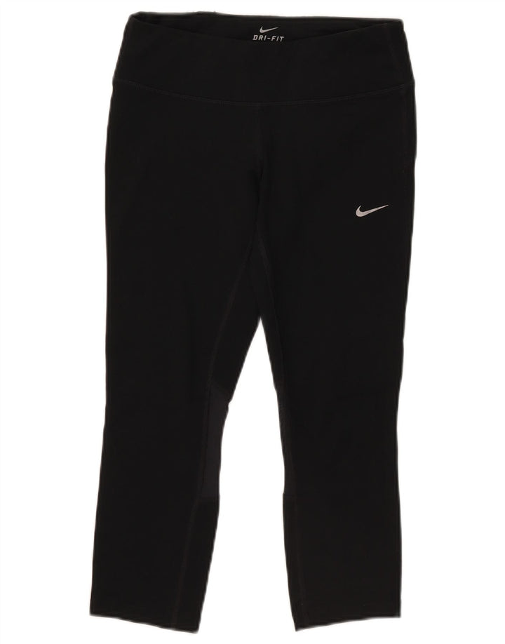 Женские леггинсы-капри Nike Dri Fit UK 10, маленькие черные из полиэстера
