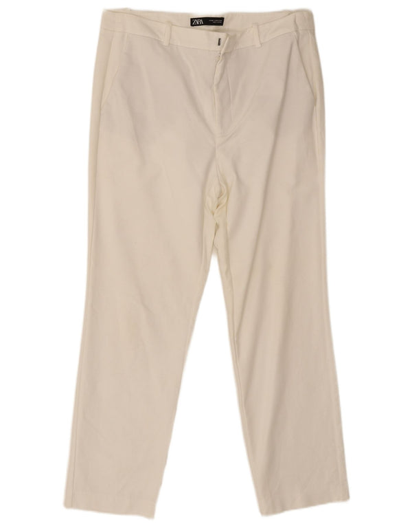 Женские узкие брюки-чинос Zara EU 42, большие W32 L26, белый хлопок