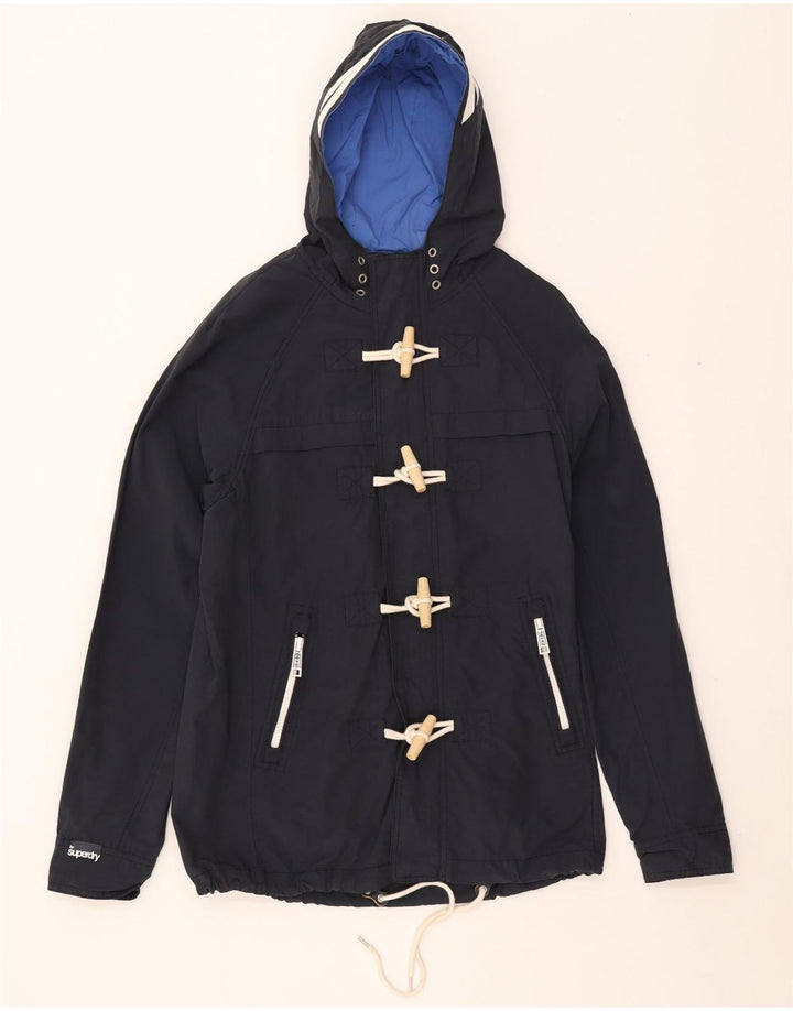 Мужская дафлкот SUPERDRY с капюшоном UK 38, средний темно-синий, цветной блок
