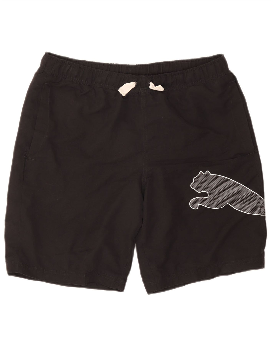 Мужские спортивные шорты с рисунком Puma, средние черные