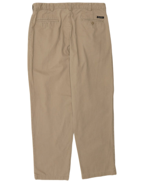 Eddie Bauer Мужские брюки-чинос свободного покроя W38 L32 Бежевый хлопок