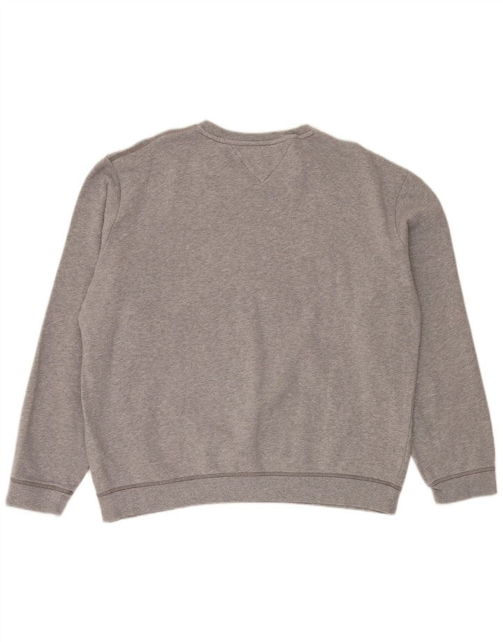 Tommy Hilfiger Мужской свитшот с рисунком, 2XL, серый, хлопок с цветными блоками