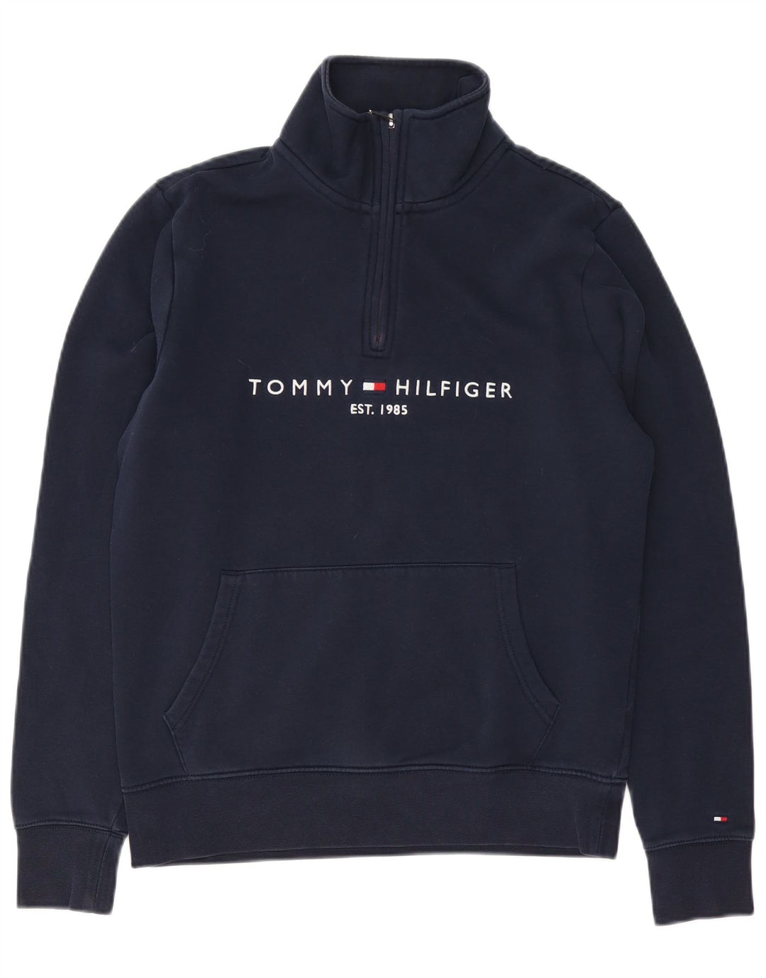 Мужской свитшот на молнии с рисунком Tommy Hilfiger, маленький темно-синий