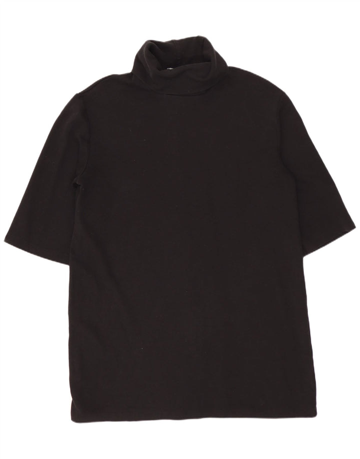 Женское базовое платье Zara UK 14, средний черный хлопок, черный цвет