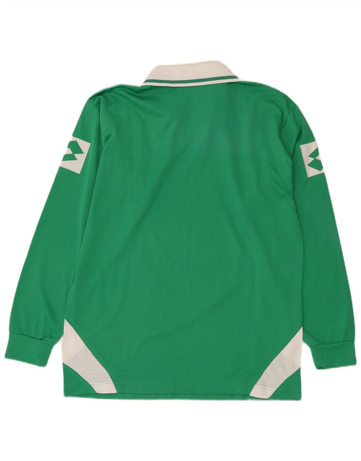 LOTTO Мужская рубашка-поло с длинным рукавом и рисунком, XL, зеленая, полиэстер с цветными блоками