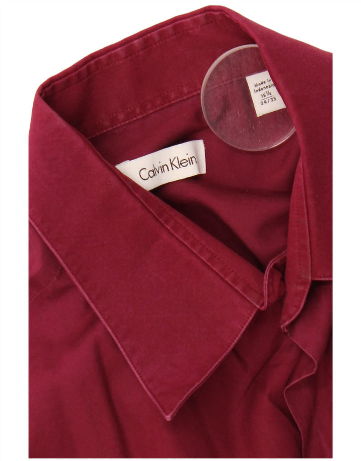 Мужская рубашка Calvin Klein, размер 16 1/2, большая, бордовая