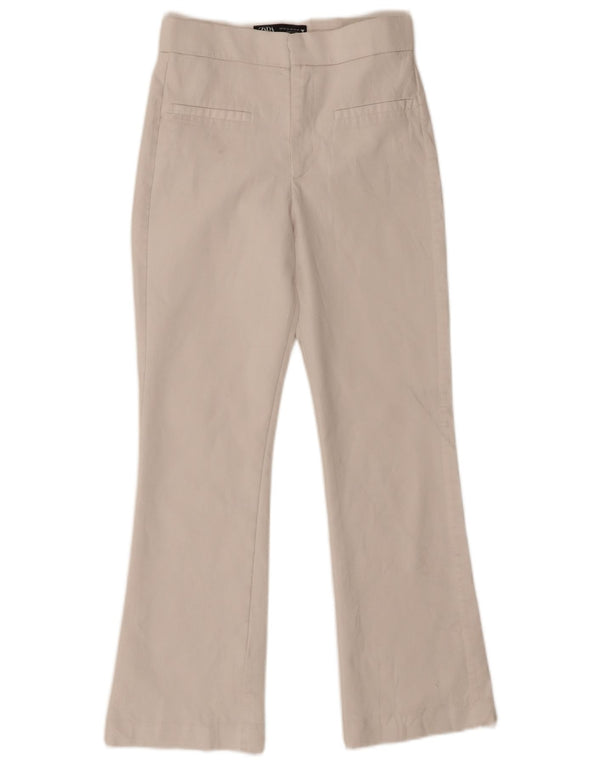 Женские повседневные брюки Zara Bootcut XS W24 L25, белый хлопок