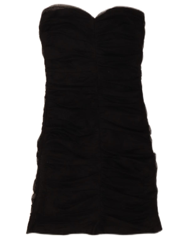 Женское облегающее платье без бретелек ZARA UK 8, маленькое черное