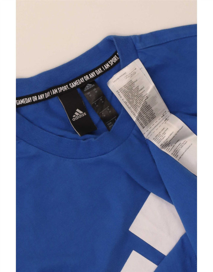 Мужская футболка с рисунком Adidas Top Medium Blue Cotton
