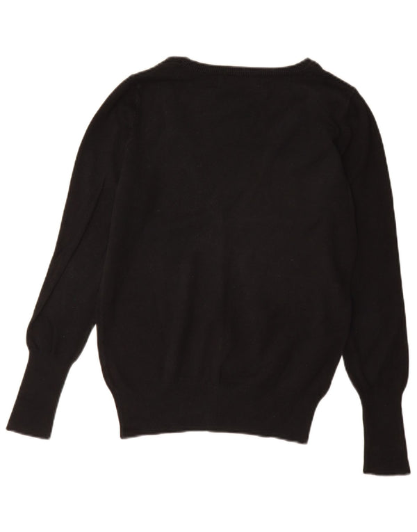 Женский кардиган Zara UK 12, средний черный хлопковый свитер