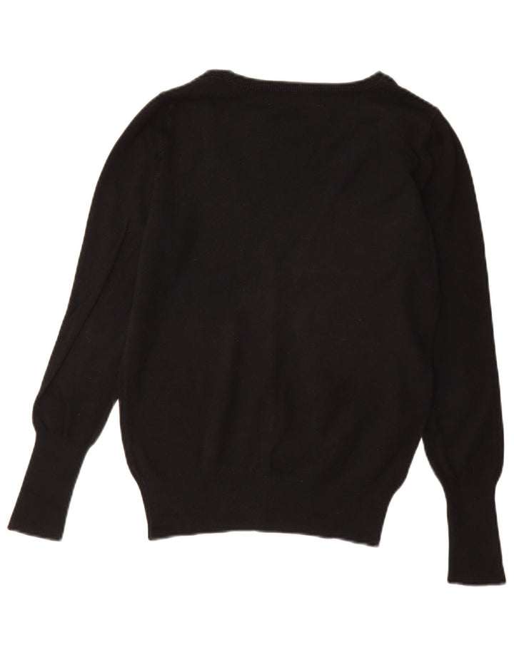 Женский кардиган Zara UK 12, средний черный хлопковый свитер