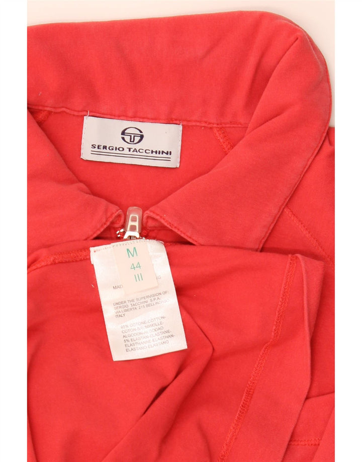 Женская рубашка-поло Sergio Tacchini UK 12, средний красный хлопок