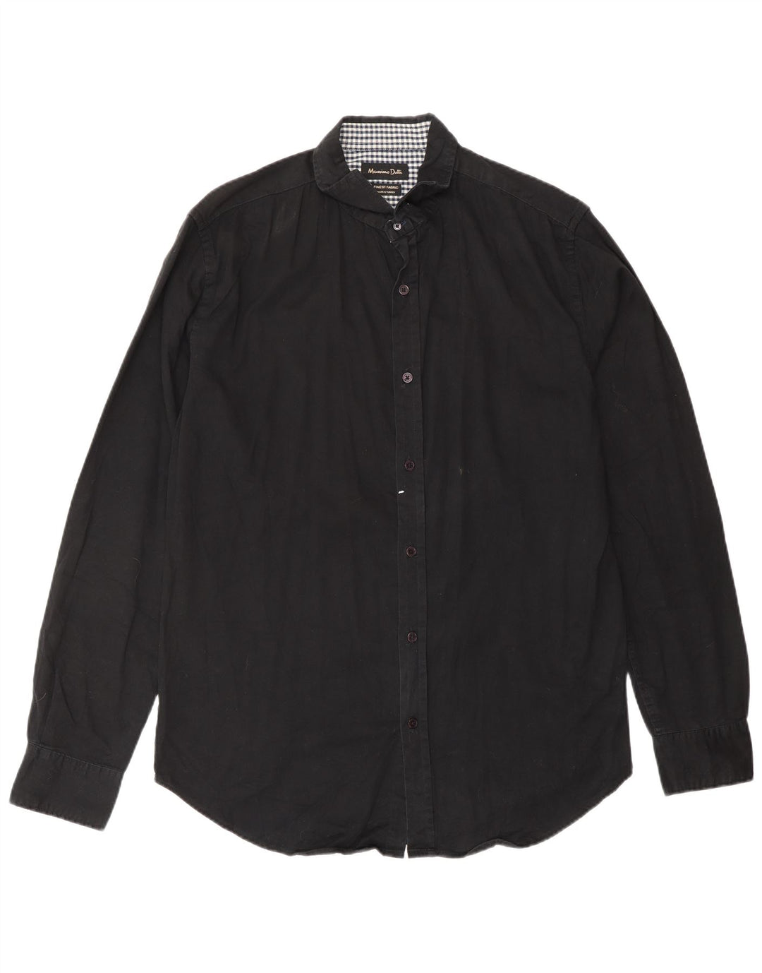 Мужская рубашка MASSIMO DUTTI EU 40, средний черный, хлопок с цветными блоками