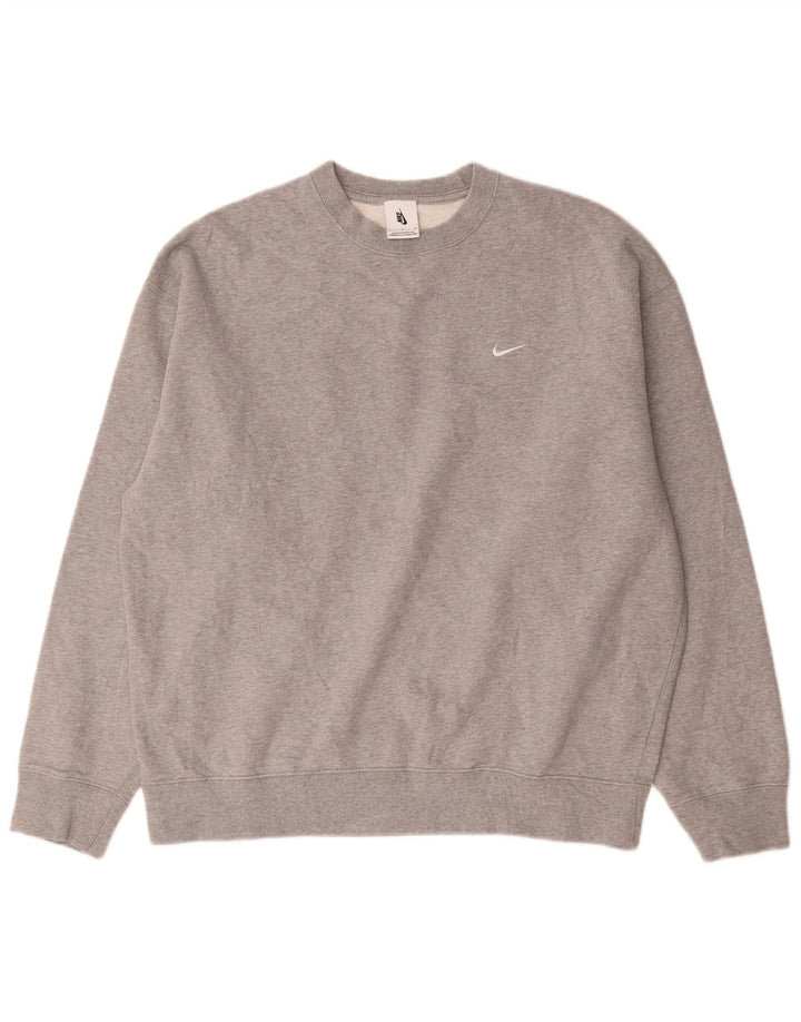 Мужской свитшот Nike, большой серый хлопковый джемпер