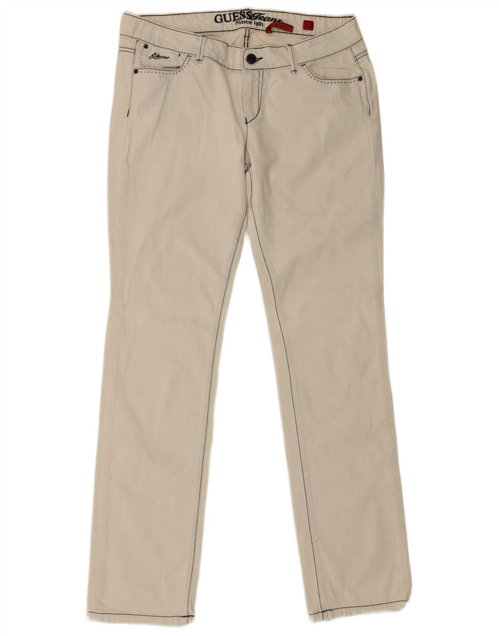 Guess Женские узкие джинсы W33 L34 Off White Хлопок