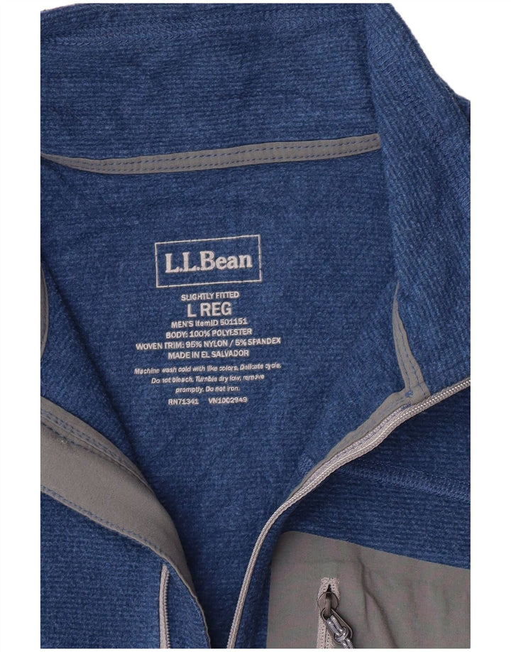 Мужской флисовый джемпер L.L.Bean с воротником на молнии, большой синий, полиэстер