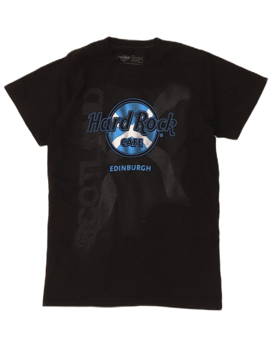 Мужская футболка HARD ROCK CAFE Edinburgh с рисунком, маленький черный хлопковый топ