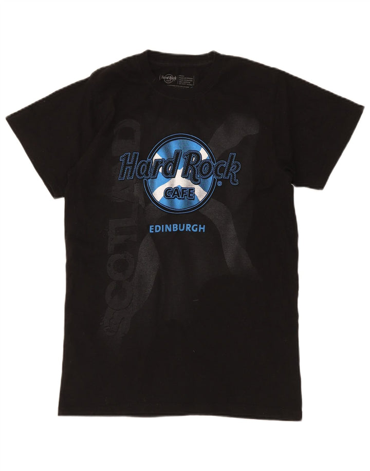 Мужская футболка HARD ROCK CAFE Edinburgh с рисунком, маленький черный хлопковый топ