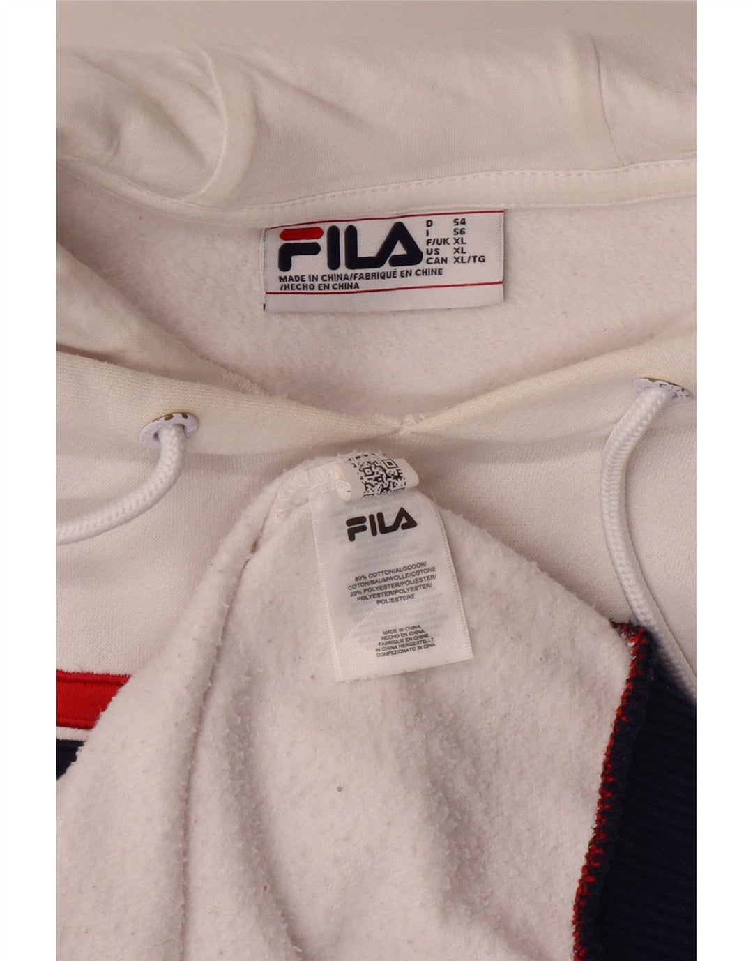 Мужской джемпер с капюшоном FILA XL, белый хлопок