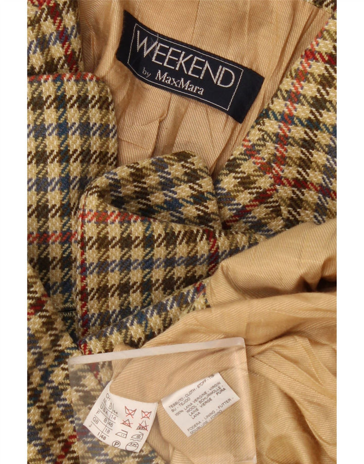 Женский пиджак на двух пуговицах Max Mara Weekend, Великобритания, 18 XL, зеленый с узором «гусиные лапки»
