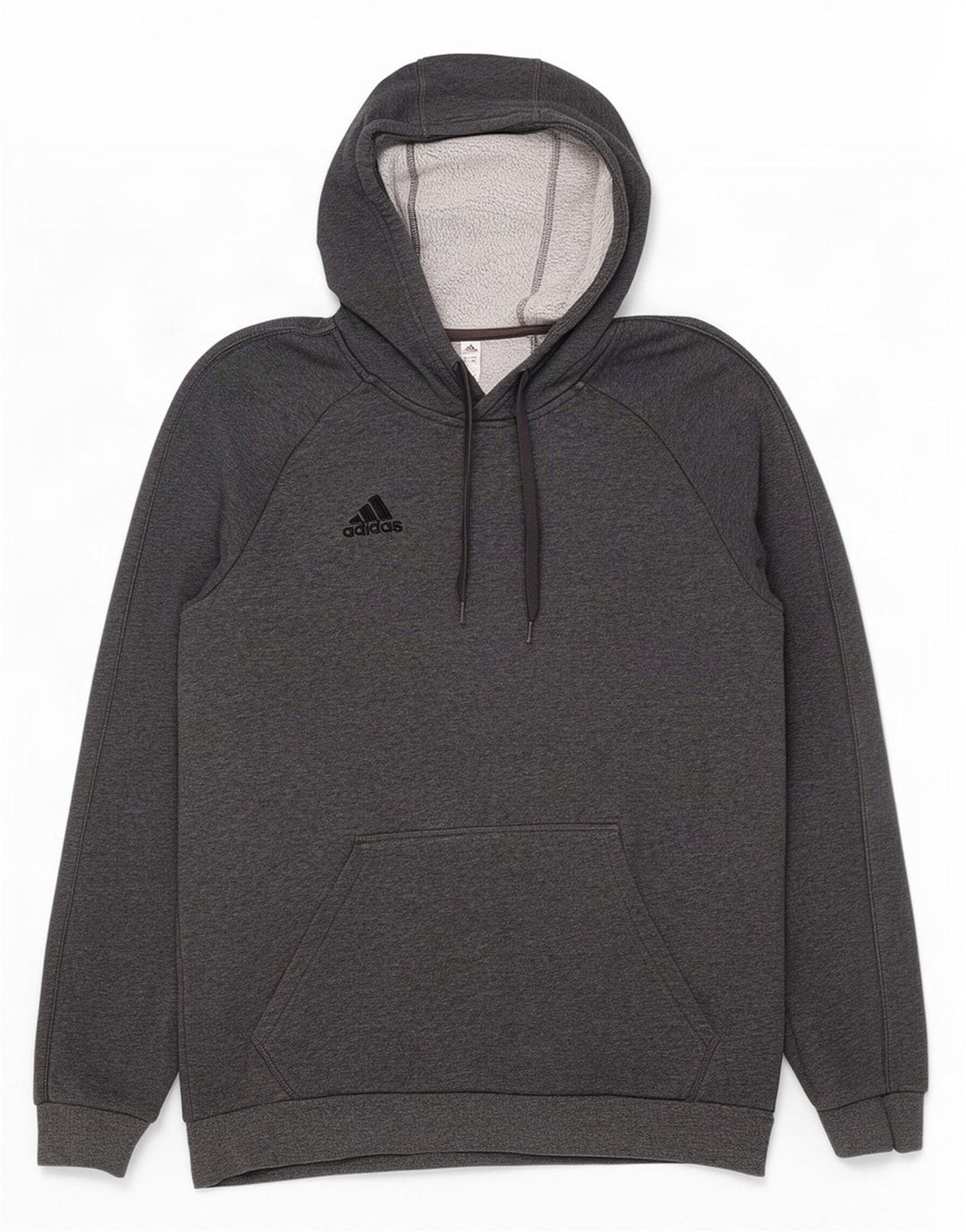 Мужской джемпер с капюшоном Adidas среднего серого цвета в крапинку, хлопок