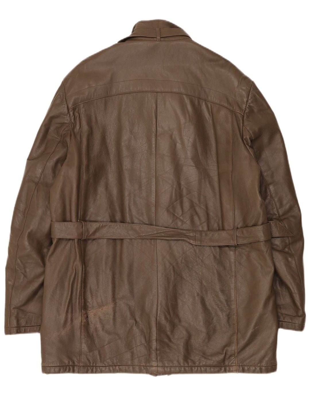 Винтажная мужская кожаная куртка IT 52 XL Коричневая кожаная
