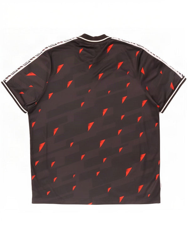 Мужская футболка с рисунком Umbro, верх 2XL, черная, полиэстер с геометрическим рисунком