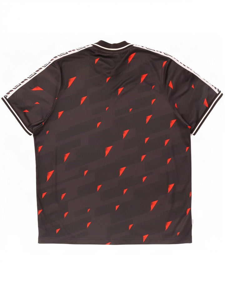 Мужская футболка с рисунком Umbro, верх 2XL, черная, полиэстер с геометрическим рисунком