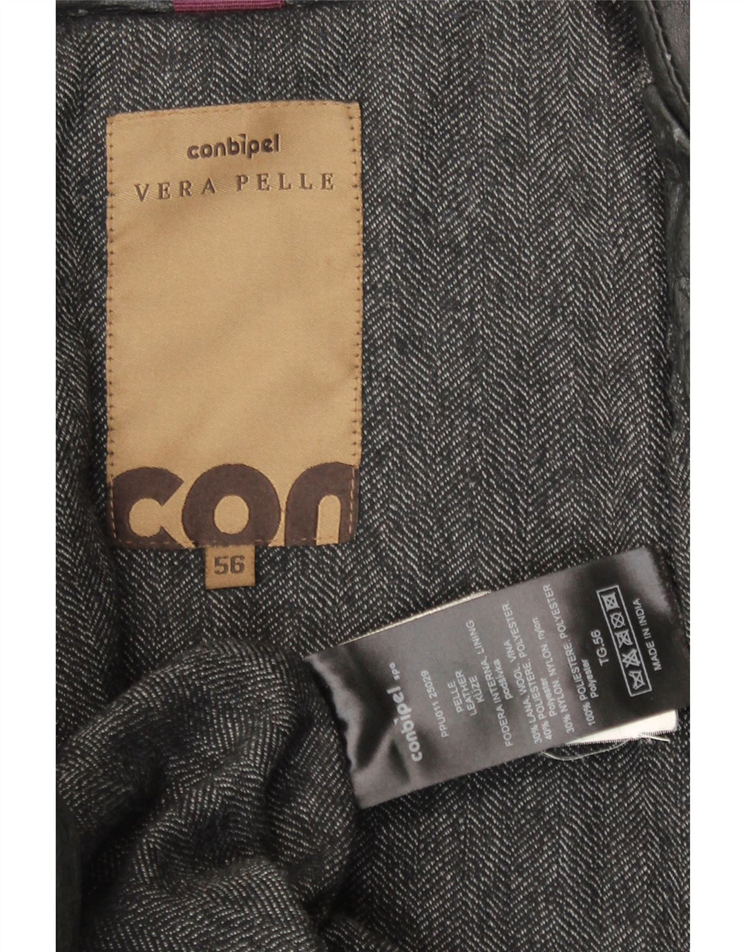 Мужская кожаная куртка Conbipel IT 56 2XL Черная кожа
