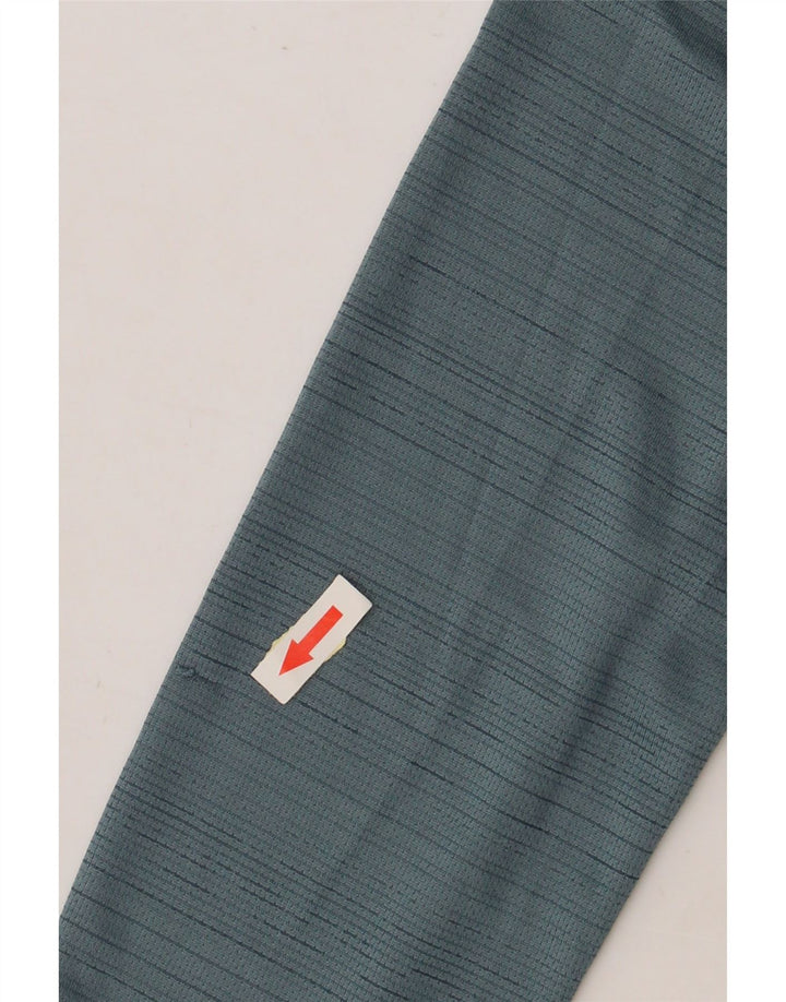 Мужской топ NIKE Dri Fit с длинным рукавом, средний синий полиэстер в тонкую полоску