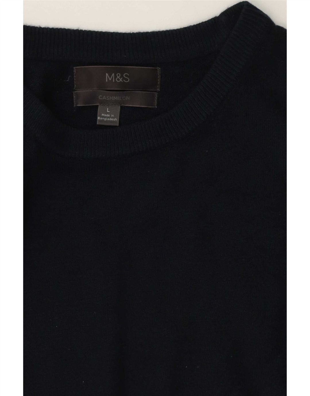Мужской джемпер с круглым вырезом Marks & Spencer, большой темно-синий кашемировый свитер