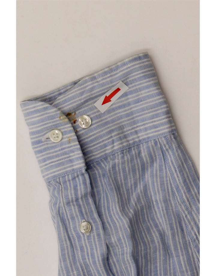 Мужская рубашка Massimo Dutti XL синяя в тонкую полоску