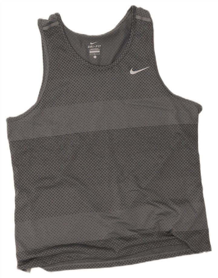 Мужской жилет Nike Dri Fit из полиэстера с большой серой полоской
