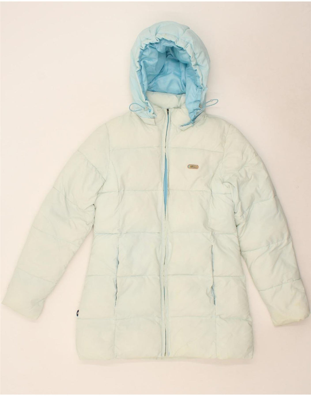 ELLESSE Womens Hooded Padded Coat UK 10 Small Blue Polyester Vintage Ellesse and Second-Hand Ellesse from Messina Hembry 