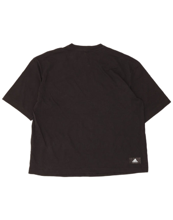 Мужская футболка с рисунком Adidas Top UK 12/14, средний черный хлопок