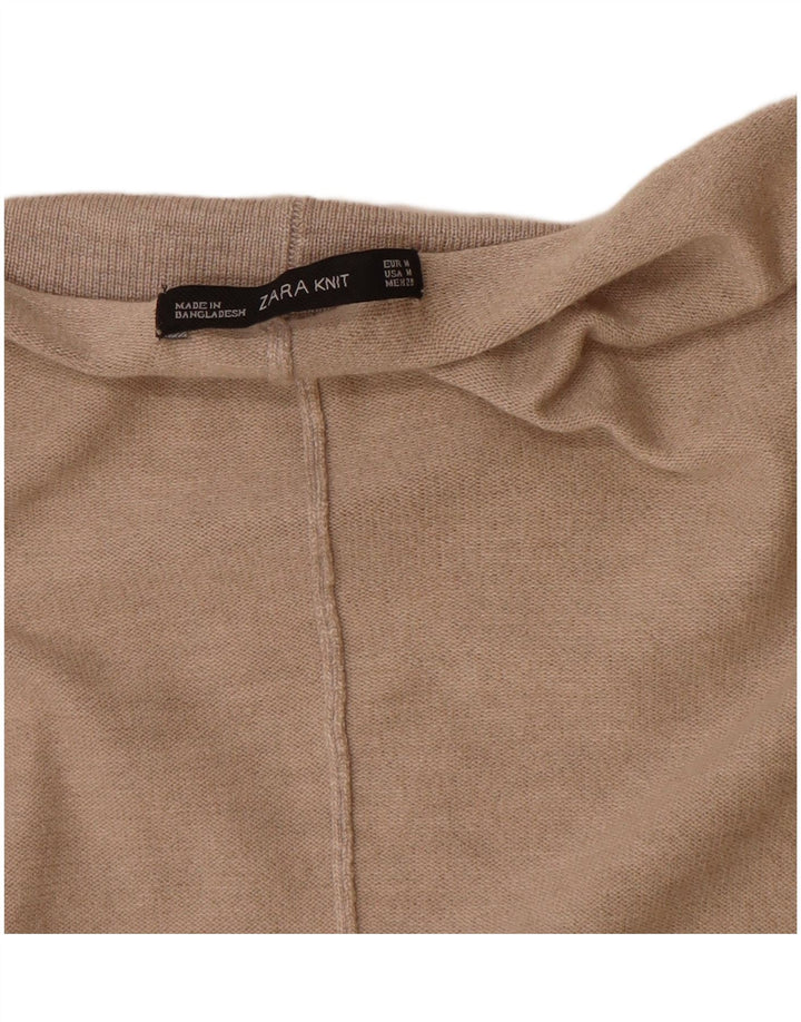 Женский свитер-пончо-кардиган Zara UK 14, средний бежевый