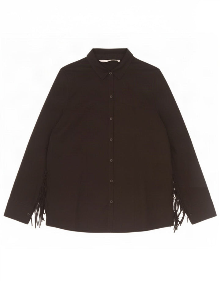 Женская блузка-рубашка Zara UK 14, средний черный
